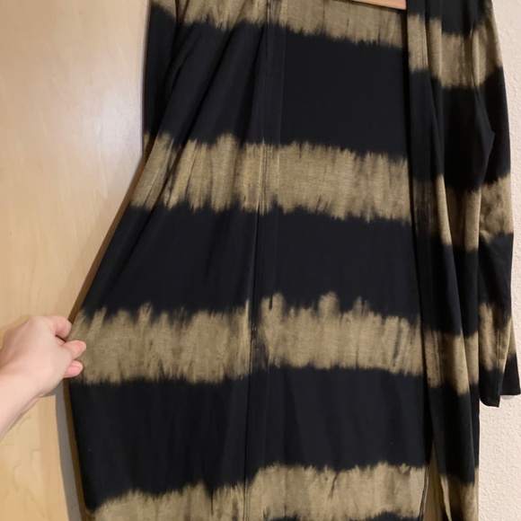 Women Medium Long Tie Dye Stripe Open Front Cardigan So cute! - Picture 3 of 5